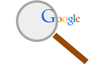 Google with magnifying glass