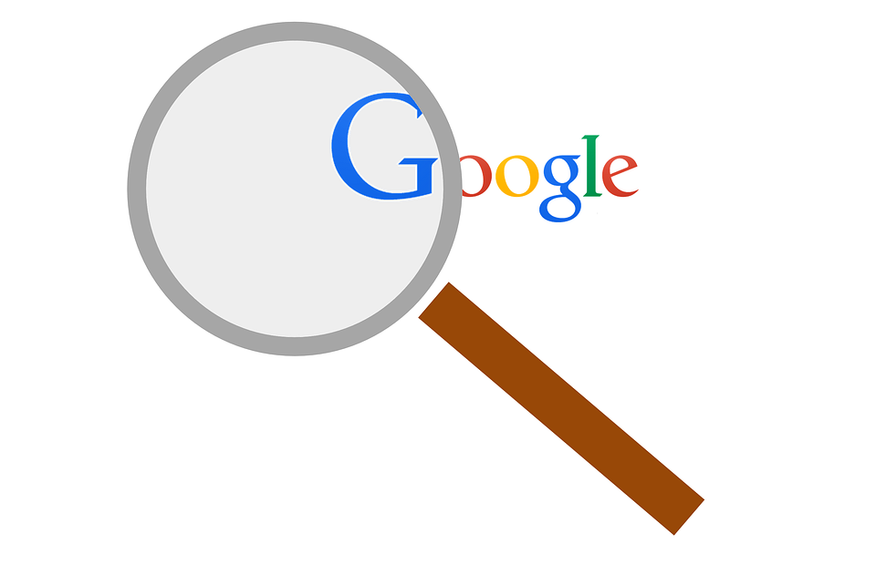 Google with magnifying glass
