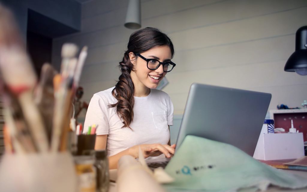 girl with a laptop