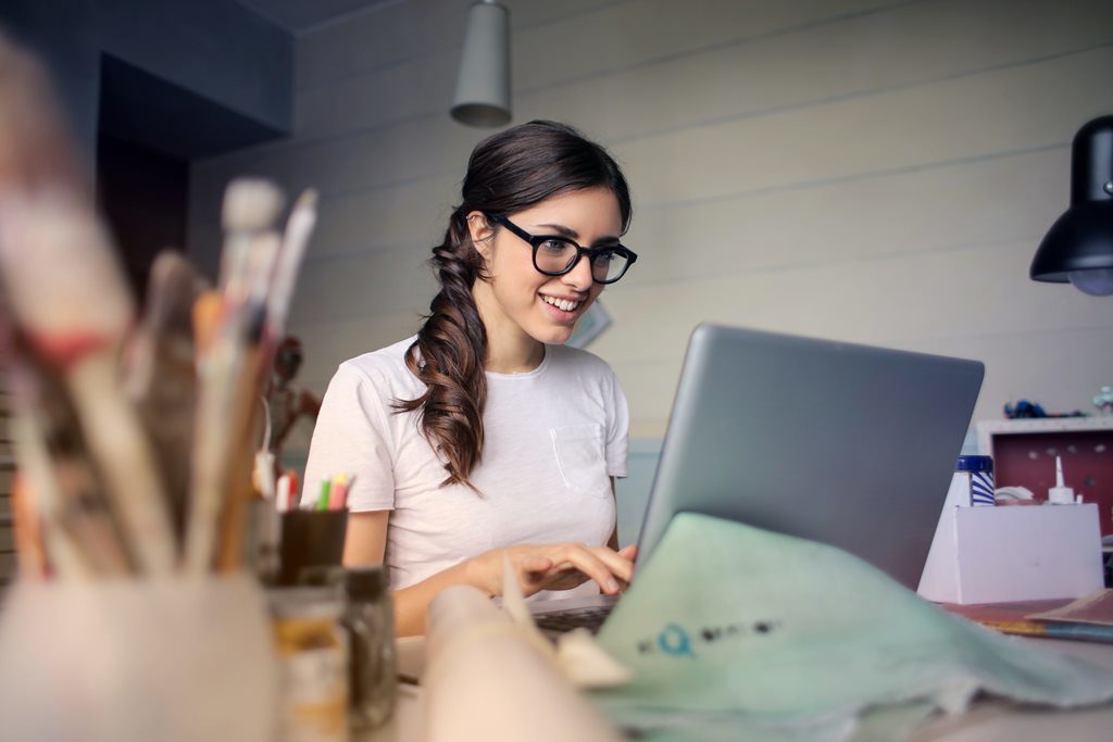 girl with a laptop